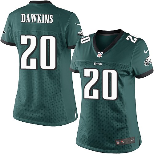 Women's Elite Brian Dawkins Nike Jersey Midnight Green Home - #20 NFL Philadelphia Eagles